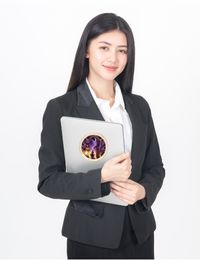 Business woman with folder in hand